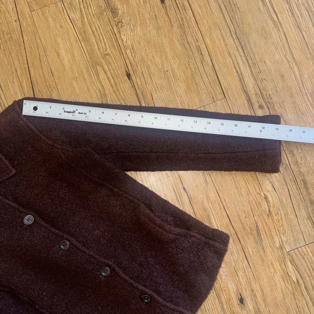 J Crew Vintage 100% Wool peacoat Jacket Size 6 Women's Brown Pockets Y2K #78 - Picture 9 of 16